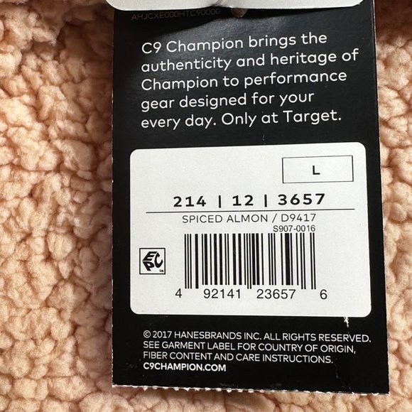 Champion C9 Women's Size Large Jacket Hooded Sherpa Full Zip Closure Pink New - Picture 4 of 16
